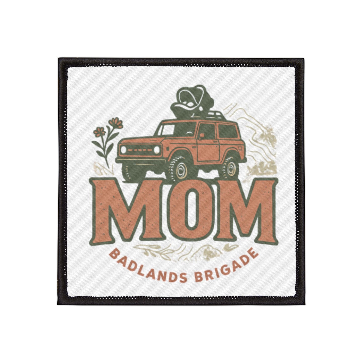 MOM's Adventure Iron-On Patch - Badlands Brigade - Retro Style Embroidery for Jackets & Bags