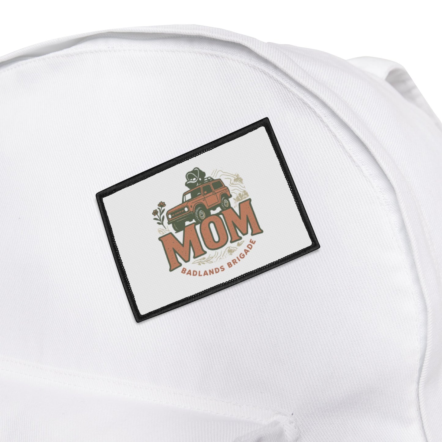 MOM's Adventure Iron-On Patch - Badlands Brigade - Retro Style Embroidery for Jackets & Bags