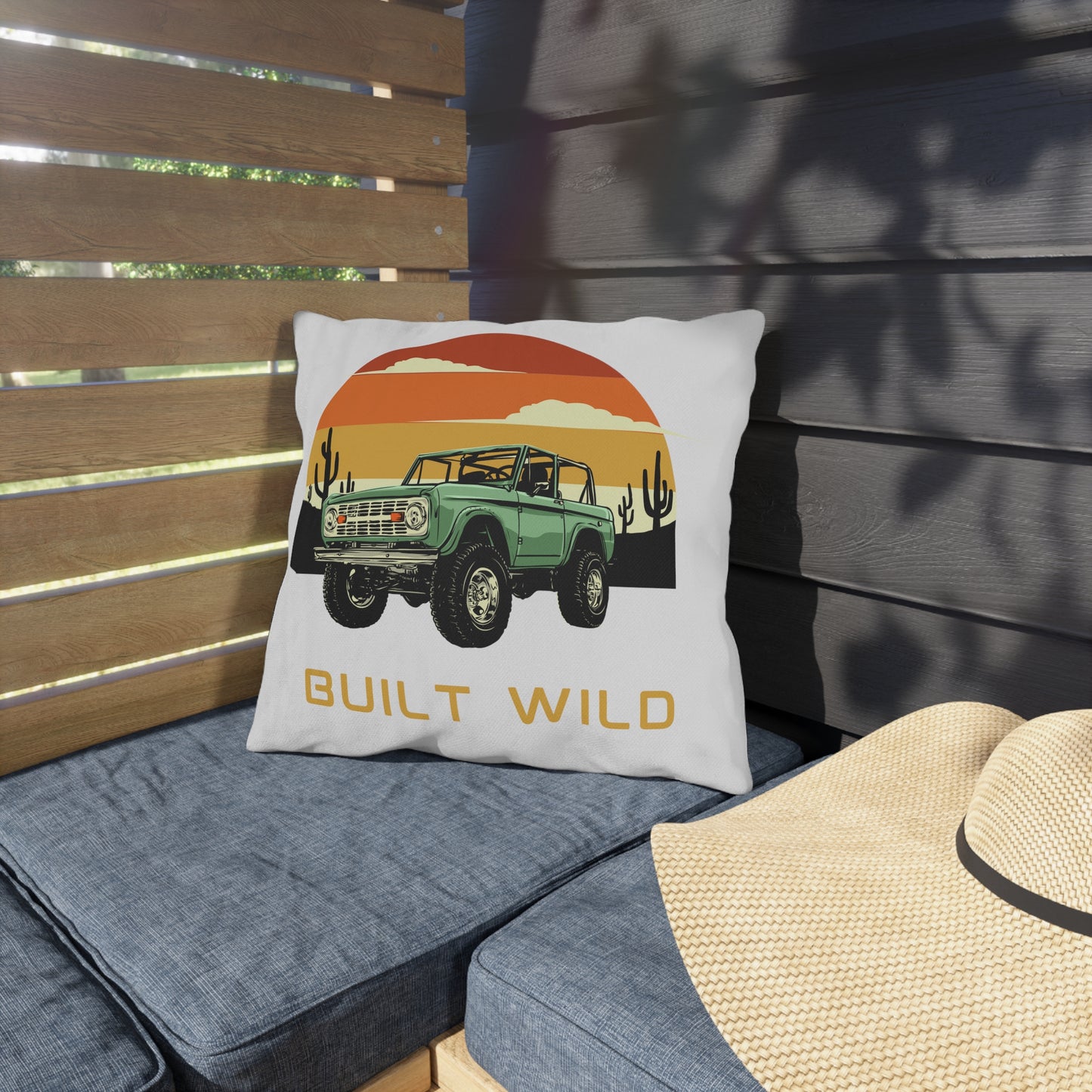 Built Wild / Time For Adventure - Ford / Bronco - Sunset - Outdoor Pillows