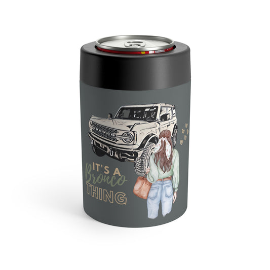 It's a Bronco Thing - Watercolor - Brunette - Can Holder