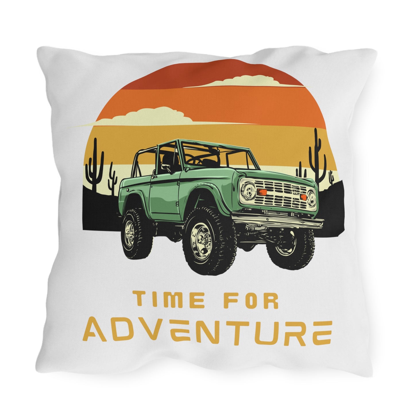 Built Wild / Time For Adventure - Ford / Bronco - Sunset - Outdoor Pillows
