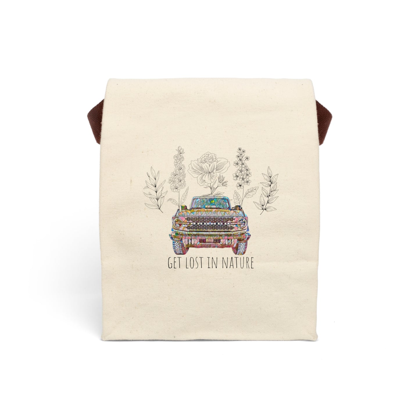 Get Lost In Nature - Bronco Flowers - Canvas Lunch Bag With Strap