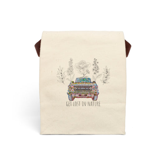 Get Lost In Nature - Bronco Flowers - Canvas Lunch Bag With Strap