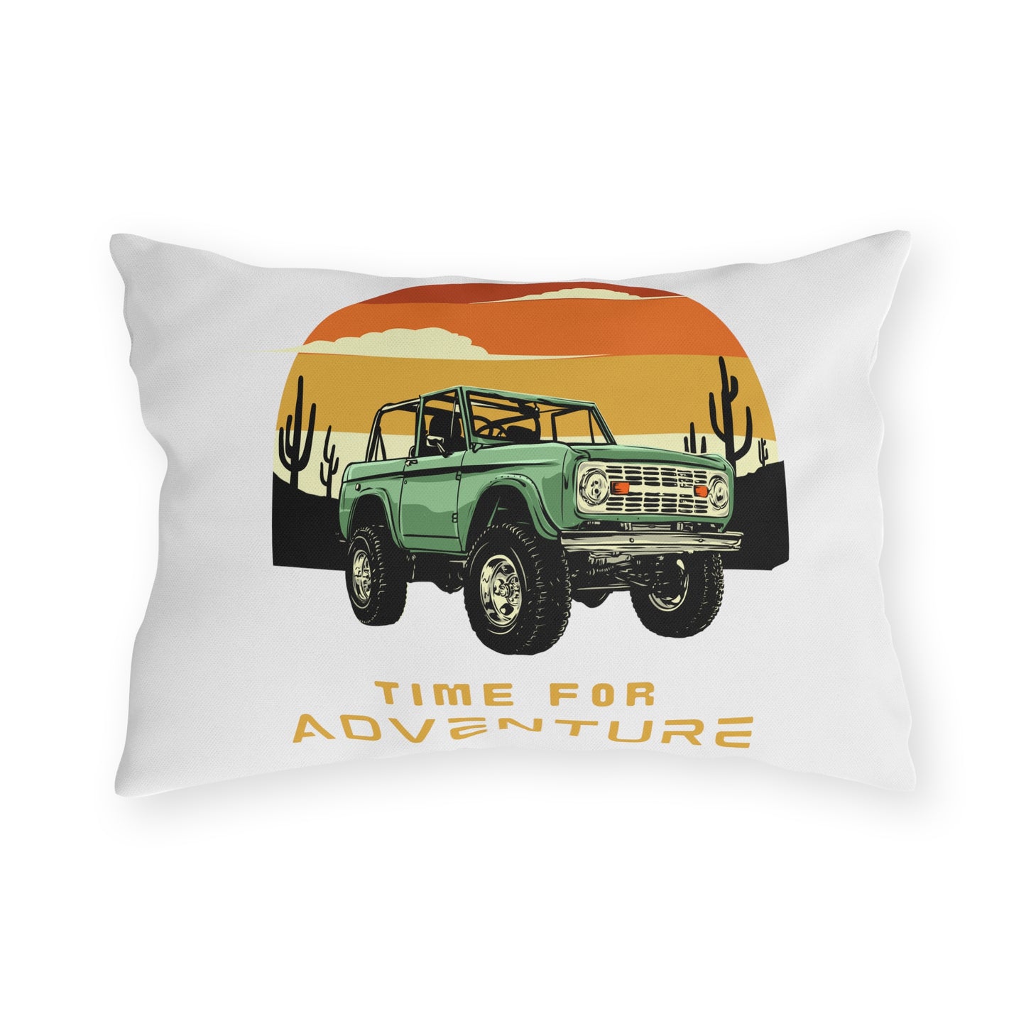 Built Wild / Time For Adventure - Ford / Bronco - Sunset - Outdoor Pillows