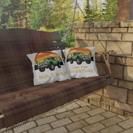 Built Wild / Time For Adventure - Ford / Bronco - Sunset - Outdoor Pillows