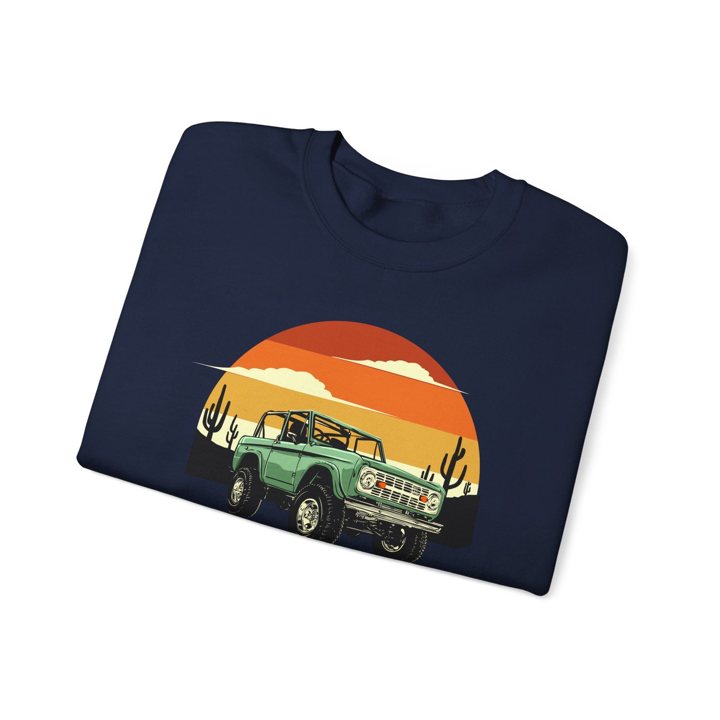 Time For Adventure - Bronco - Sunset - Retro - Unisex Heavy Blend Crewneck Sweatshirt