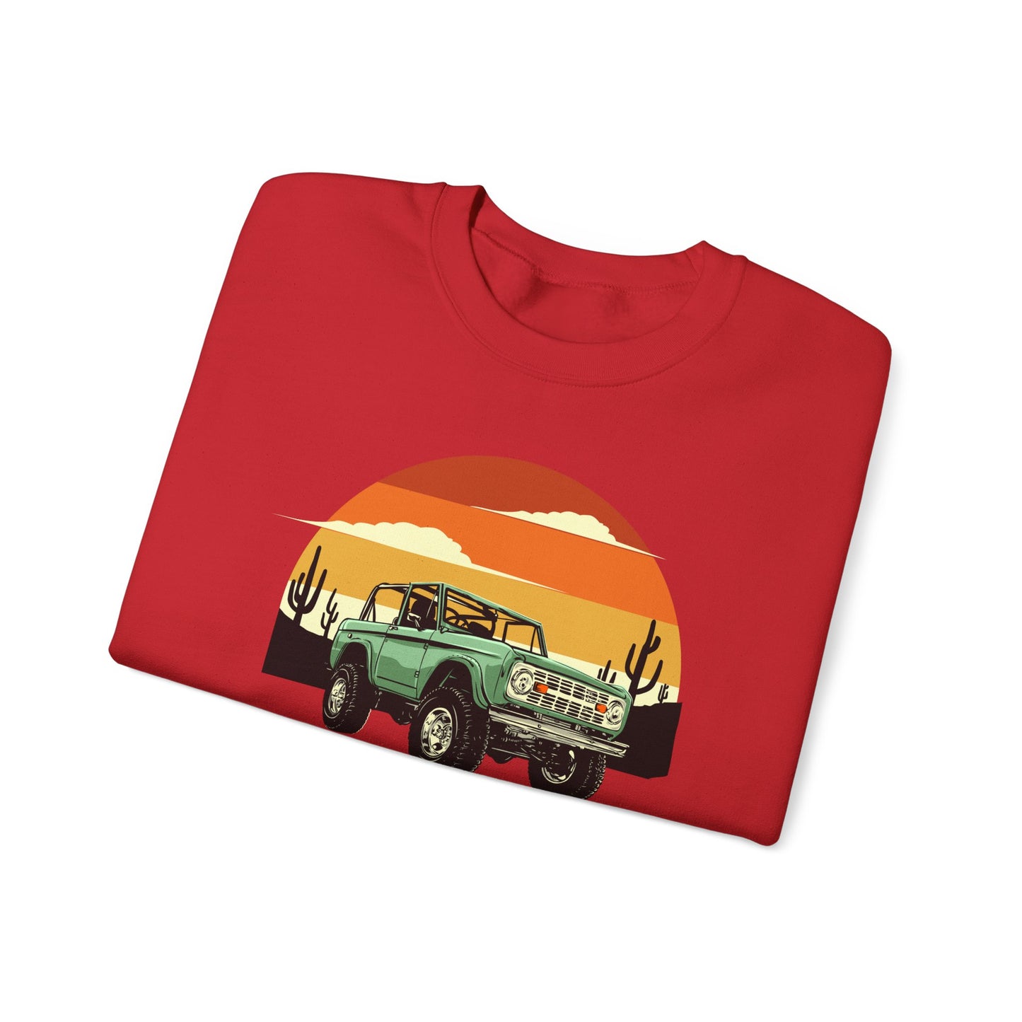 Time For Adventure - Bronco - Sunset - Retro - Unisex Heavy Blend Crewneck Sweatshirt