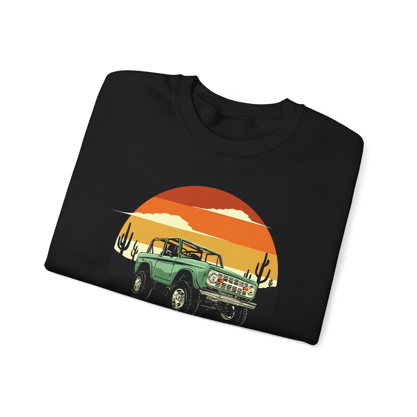 Time For Adventure - Bronco - Sunset - Retro - Unisex Heavy Blend Crewneck Sweatshirt