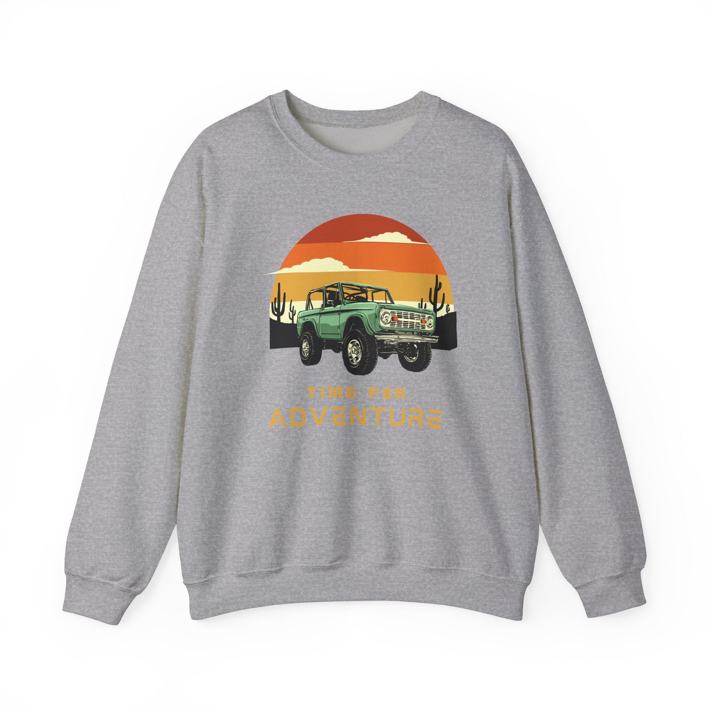 Time For Adventure - Bronco - Sunset - Retro - Unisex Heavy Blend Crewneck Sweatshirt