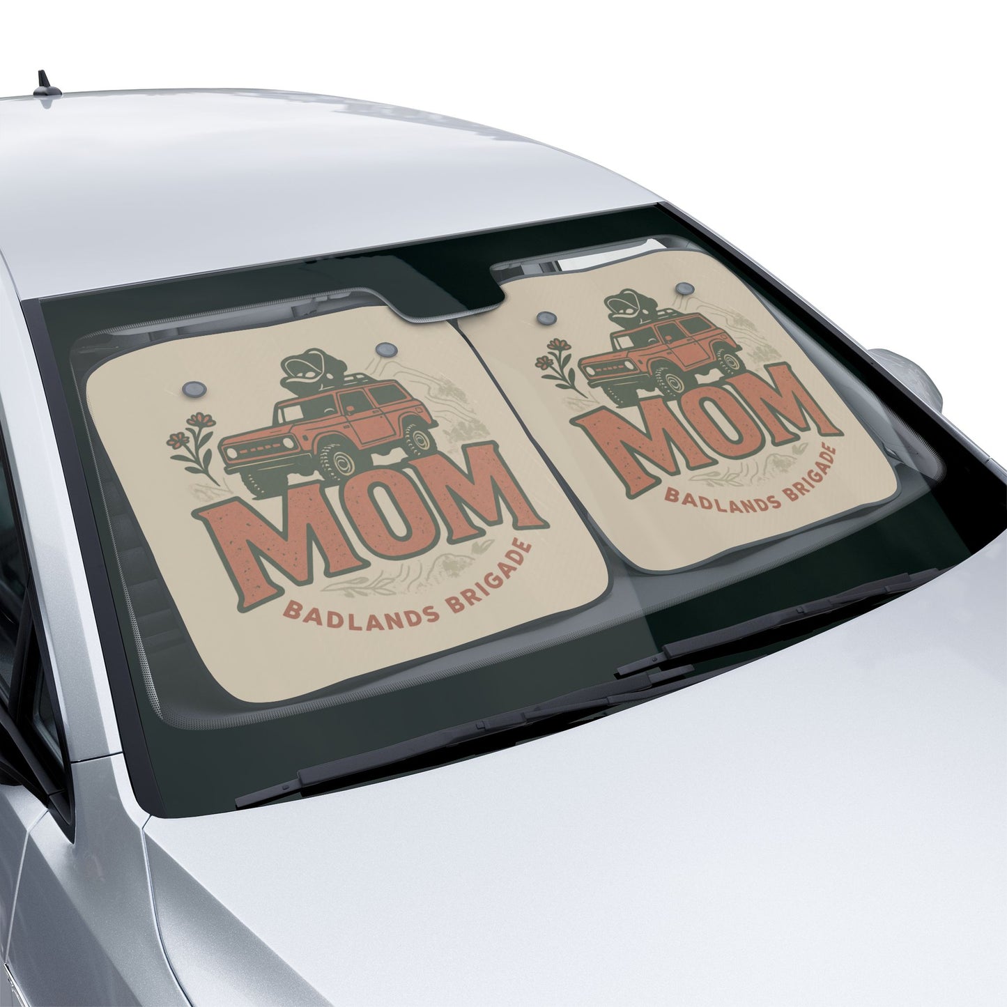 MOM's Adventure Badlands Brigade Car Sun Shades - Stylish UV Protection for Moms