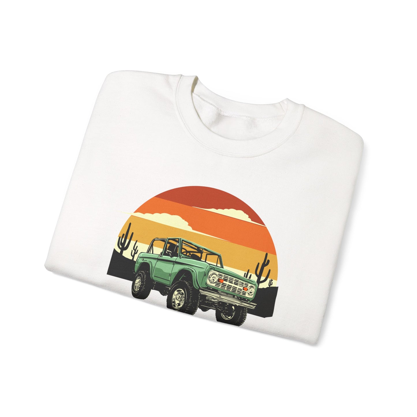 Time For Adventure - Bronco - Sunset - Retro - Unisex Heavy Blend Crewneck Sweatshirt