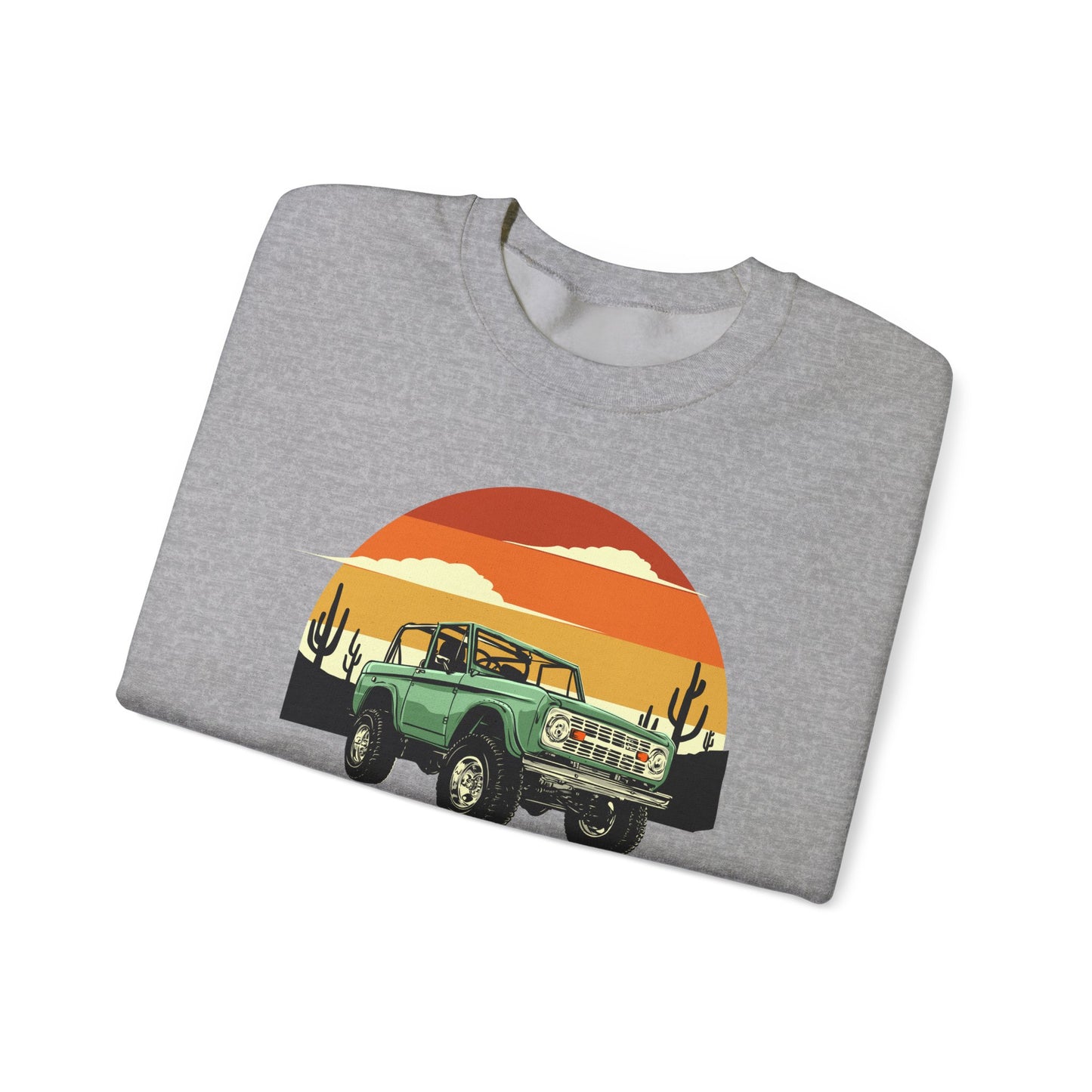 Time For Adventure - Bronco - Sunset - Retro - Unisex Heavy Blend Crewneck Sweatshirt