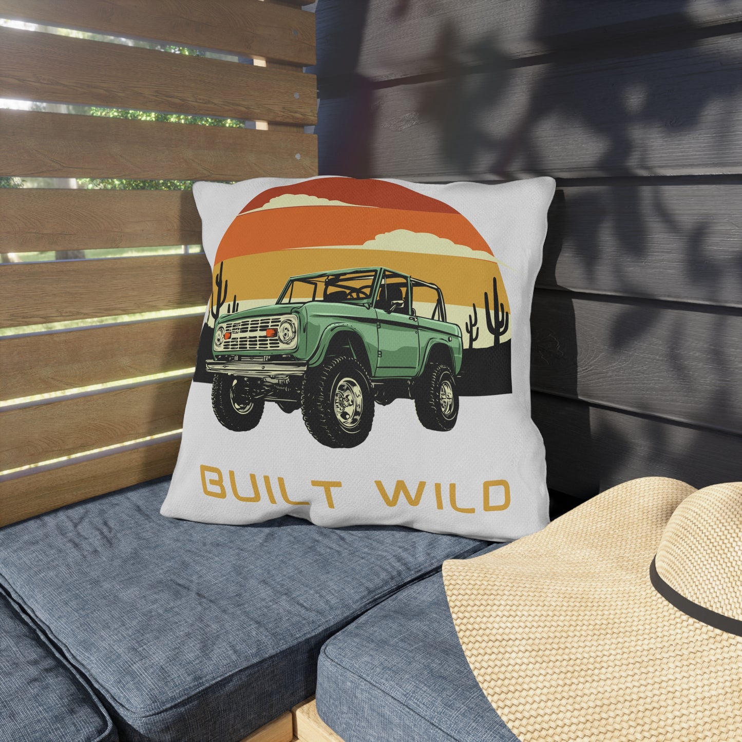 Built Wild / Time For Adventure - Ford / Bronco - Sunset - Outdoor Pillows