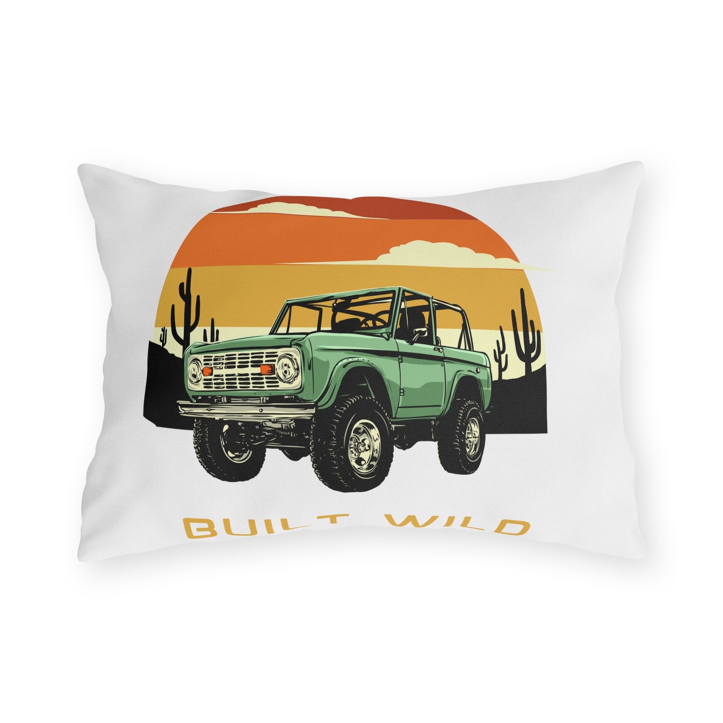 Built Wild / Time For Adventure - Ford / Bronco - Sunset - Outdoor Pillows
