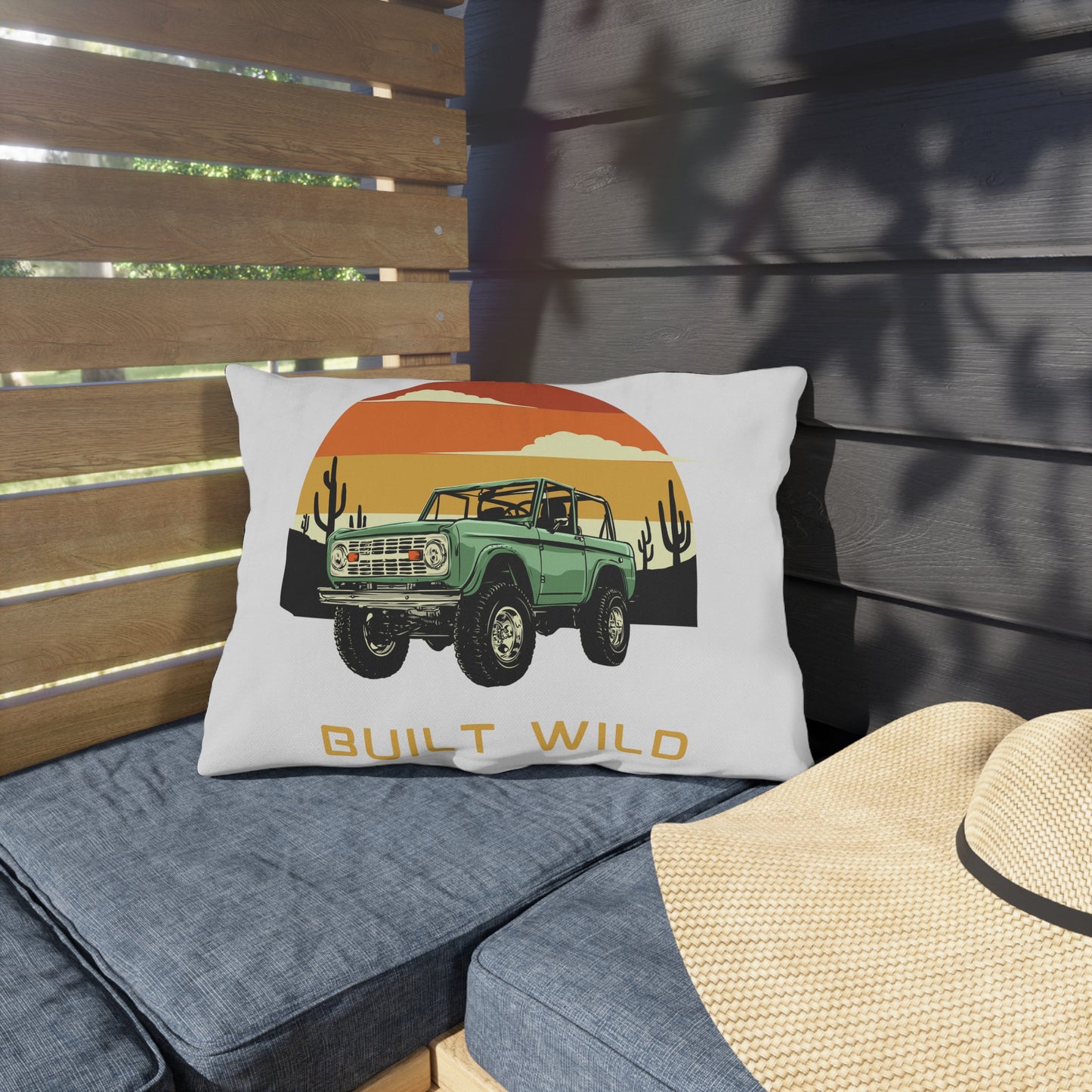 Built Wild / Time For Adventure - Ford / Bronco - Sunset - Outdoor Pillows