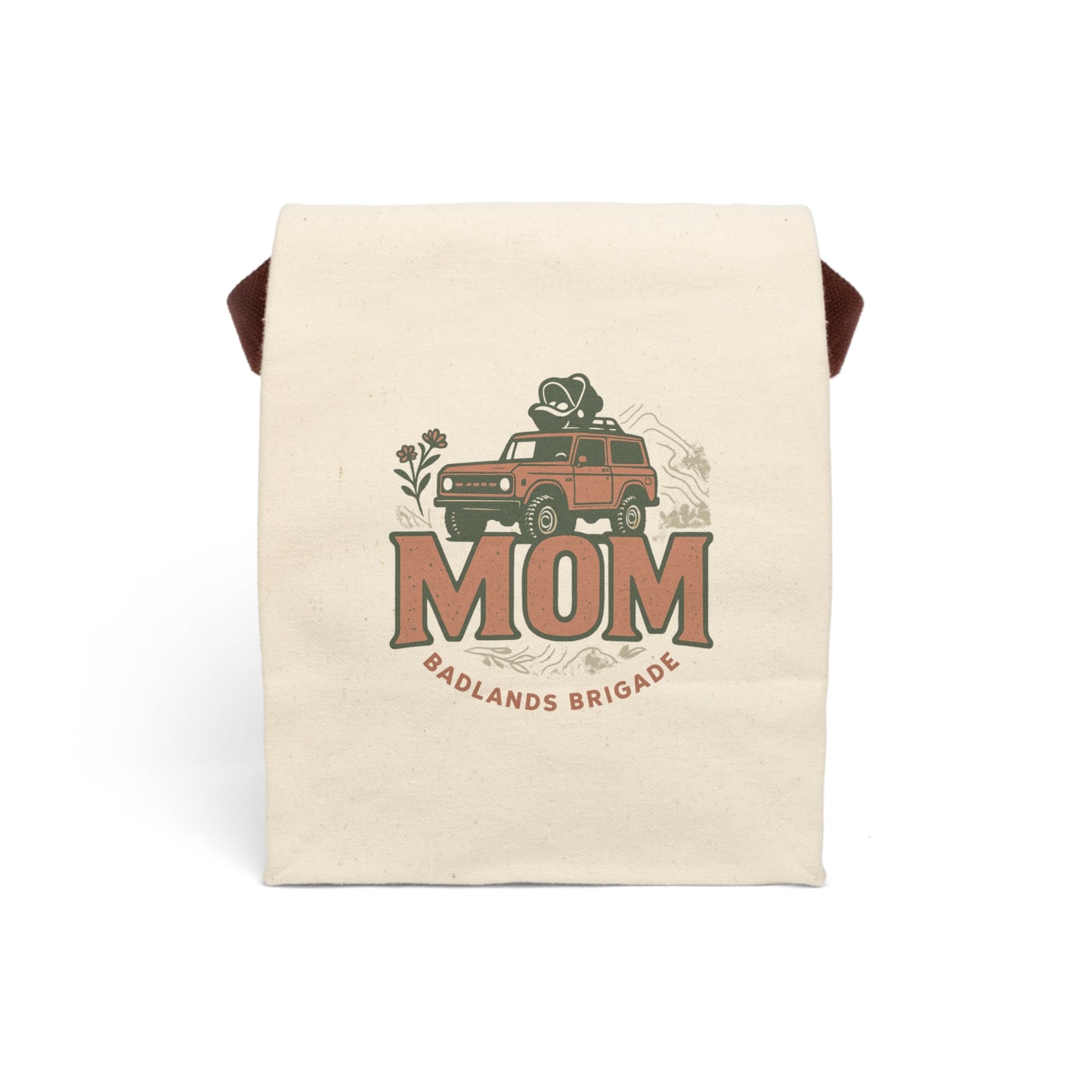 Mom's Adventure Canvas Lunch Bag - Eco-Friendly Tote with Strap