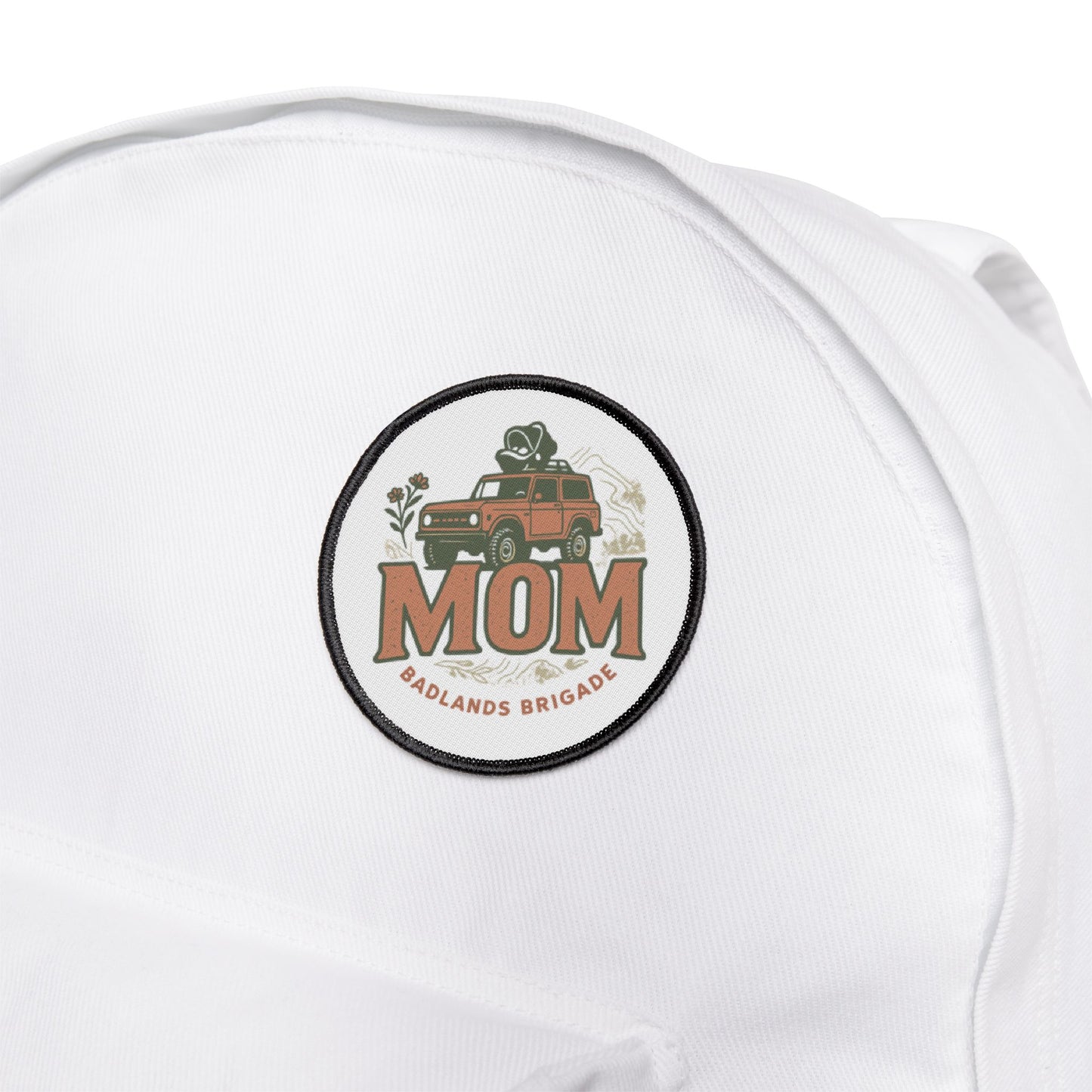 MOM's Adventure Iron-On Patch - Badlands Brigade - Retro Style Embroidery for Jackets & Bags