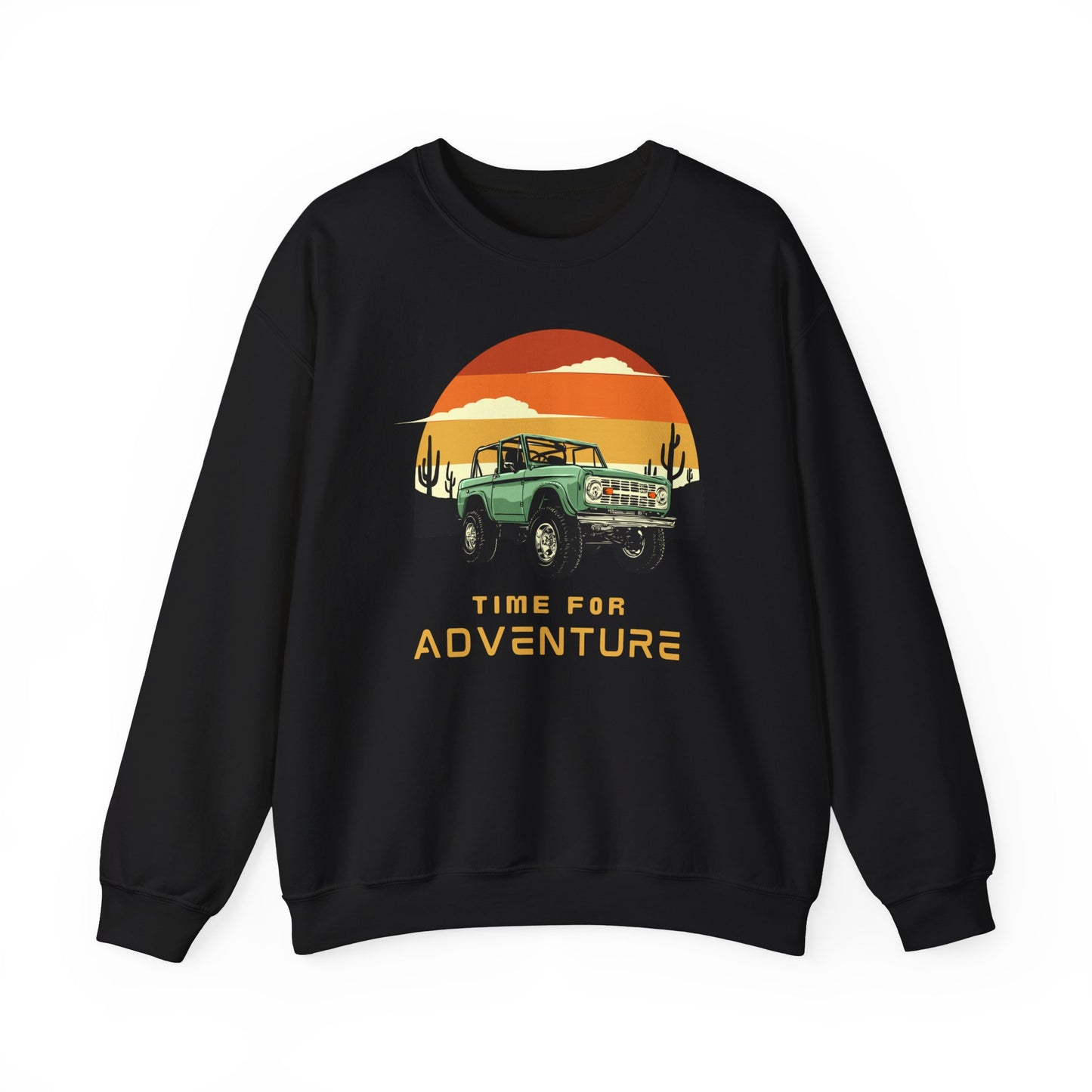 Time For Adventure - Bronco - Sunset - Retro - Unisex Heavy Blend Crewneck Sweatshirt