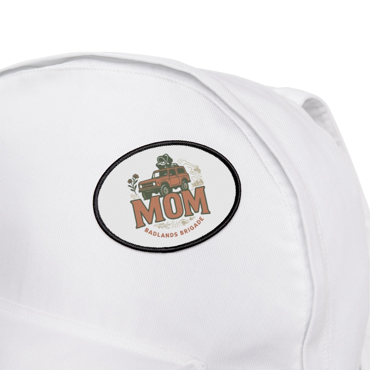 MOM's Adventure Iron-On Patch - Badlands Brigade - Retro Style Embroidery for Jackets & Bags