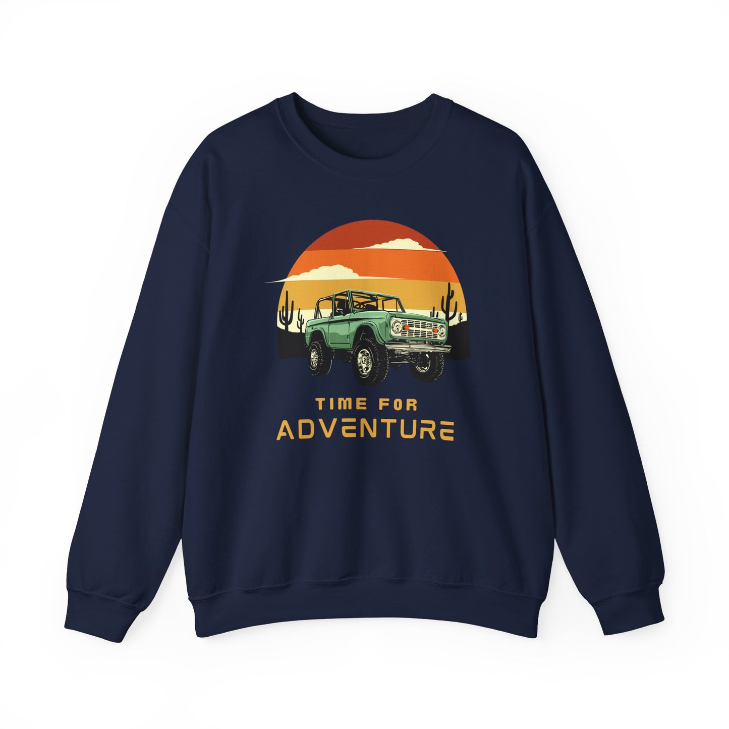 Time For Adventure - Bronco - Sunset - Retro - Unisex Heavy Blend Crewneck Sweatshirt