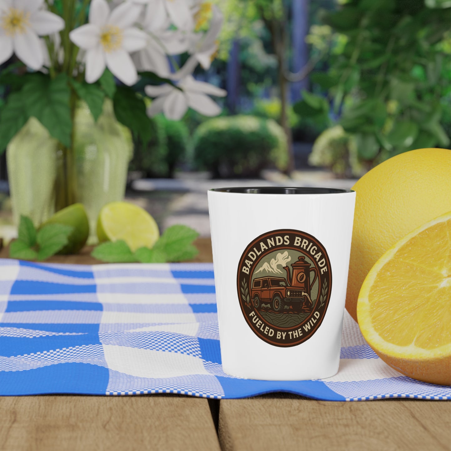 Badlands Brigade Shot Glass - Fueled by the Wild