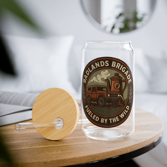 Fueled By The Wild - Badlands Brigade, Adventurer's Sipper Glass - 16oz with 'Fueled By The Wild' Design