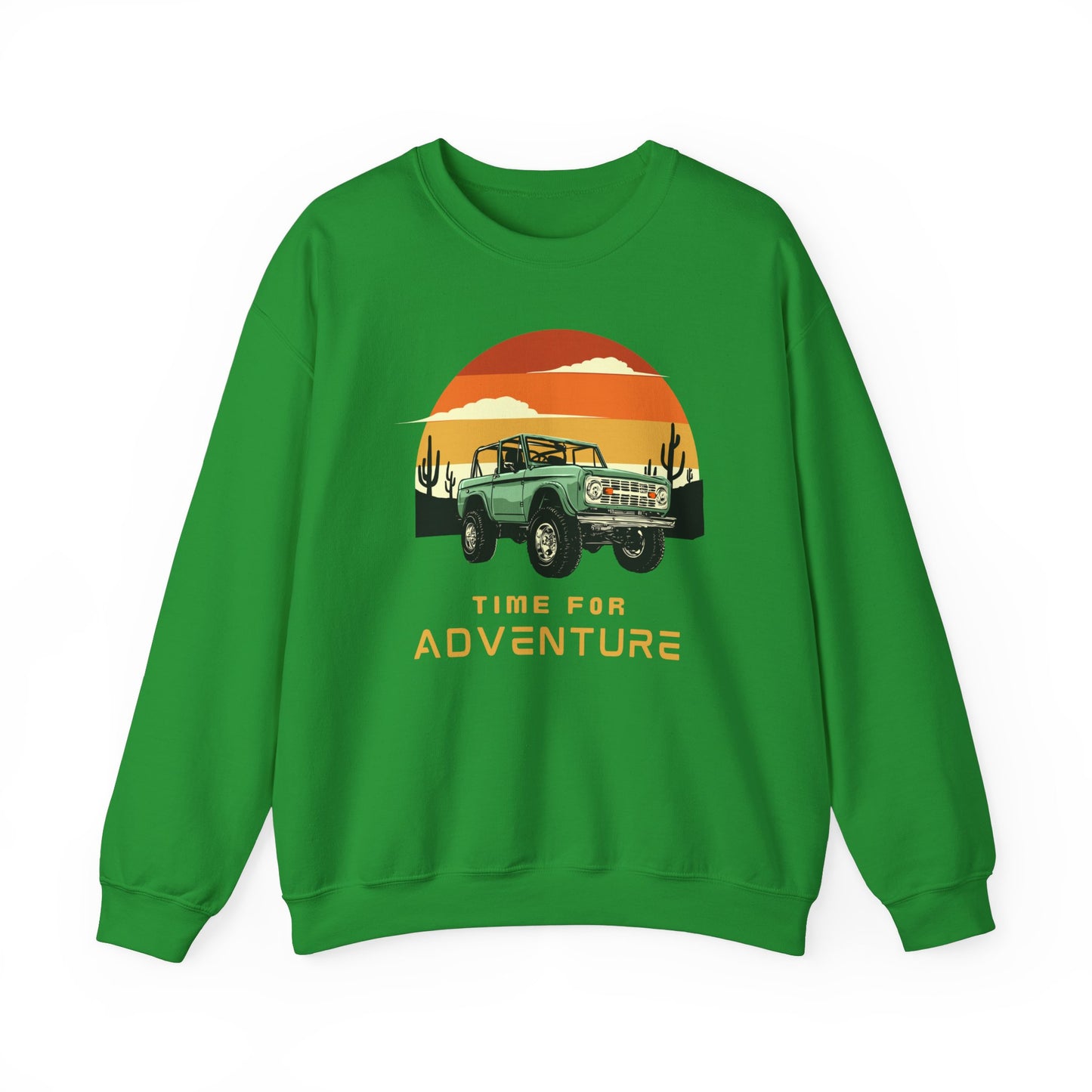 Time For Adventure - Bronco - Sunset - Retro - Unisex Heavy Blend Crewneck Sweatshirt