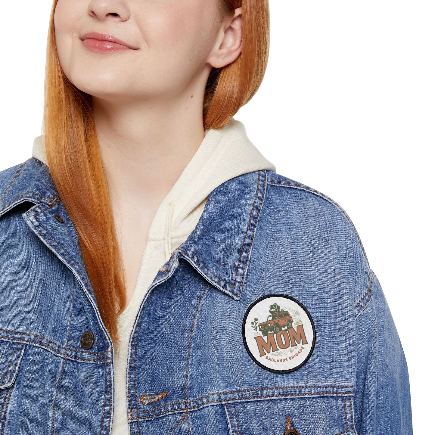 MOM's Adventure Iron-On Patch - Badlands Brigade - Retro Style Embroidery for Jackets & Bags