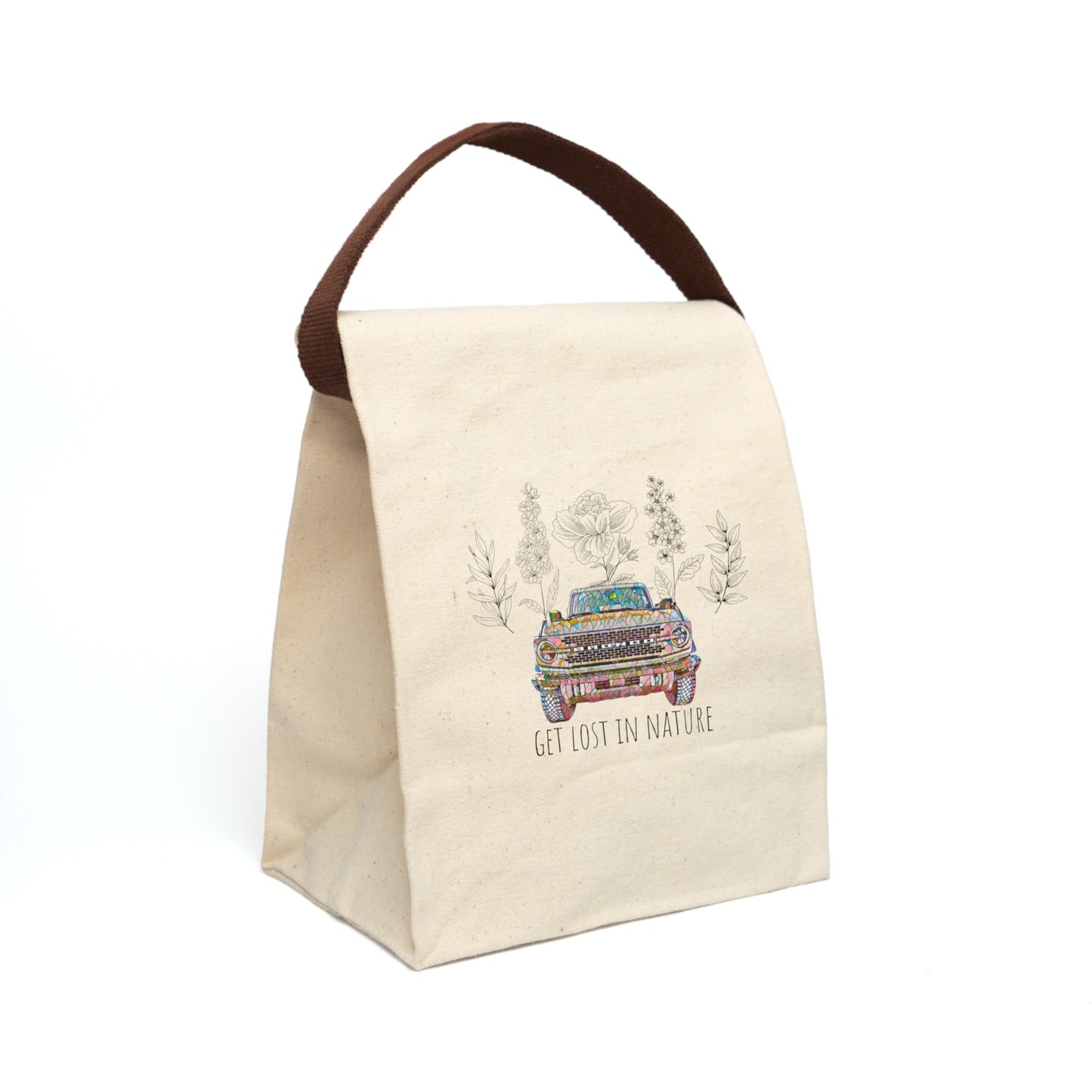 Get Lost In Nature - Bronco Flowers - Canvas Lunch Bag With Strap