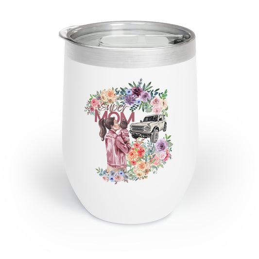 Bronco / Super MOM / Floral Wreath - Chill Wine Tumbler
