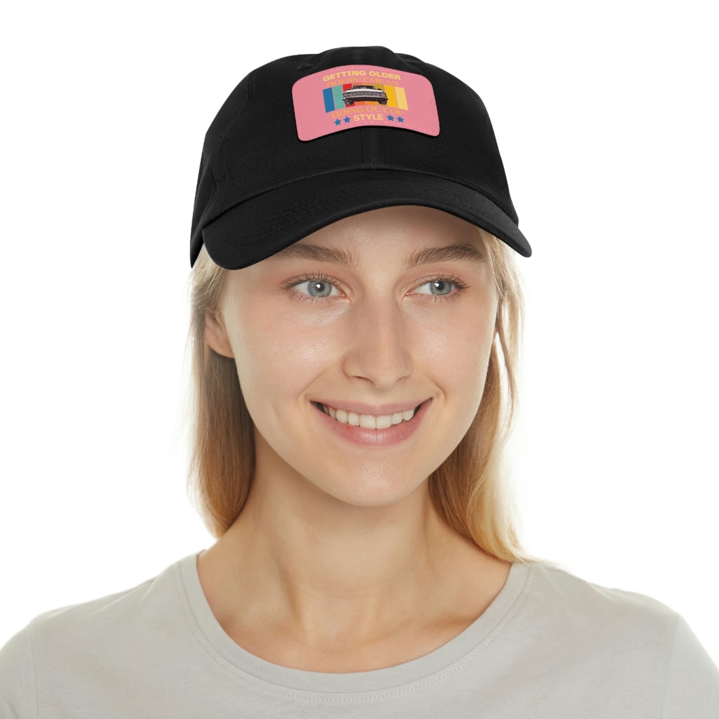 Getting Older Doesn't Mean Going Out Of Style - Bronco - Hat with Leather Patch (Rectangle)