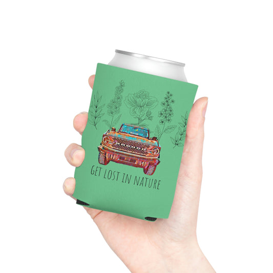 Get Lost In Nature - Bronco - Flowers / Floral - Can Cooler