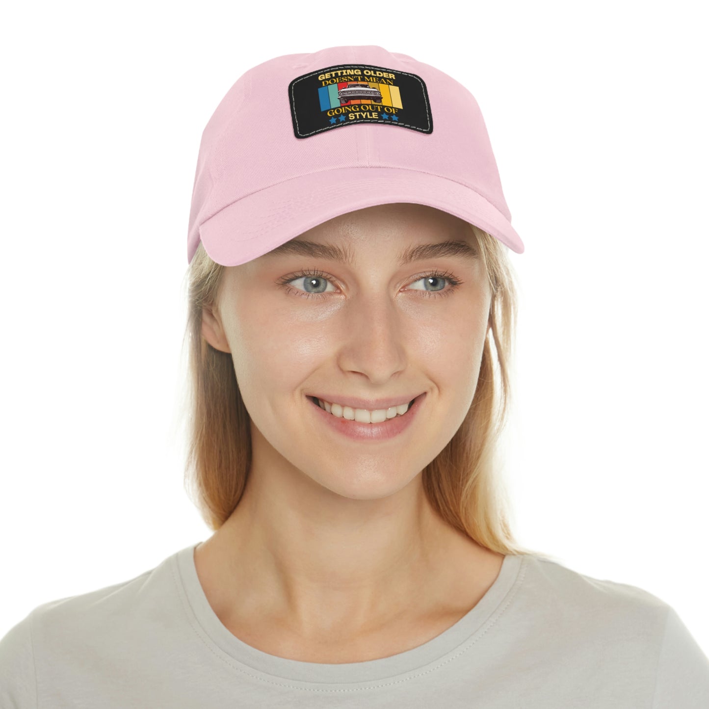 Getting Older Doesn't Mean Going Out Of Style - Bronco - Hat with Leather Patch (Rectangle)