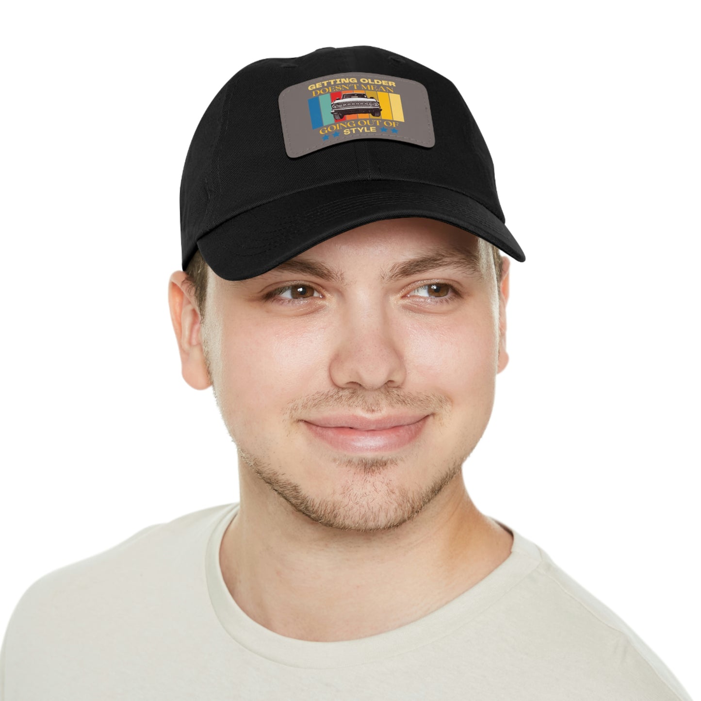 Getting Older Doesn't Mean Going Out Of Style - Bronco - Hat with Leather Patch (Rectangle)