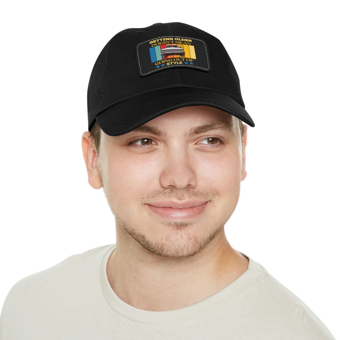 Getting Older Doesn't Mean Going Out Of Style - Bronco - Hat with Leather Patch (Rectangle)