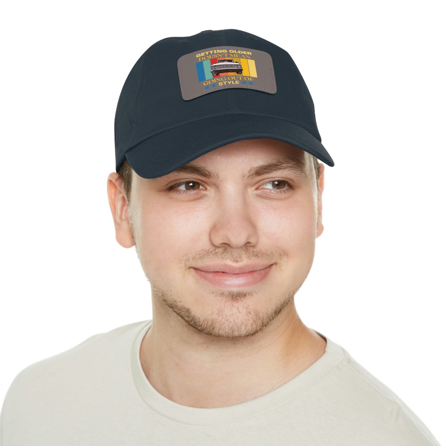 Getting Older Doesn't Mean Going Out Of Style - Bronco - Hat with Leather Patch (Rectangle)