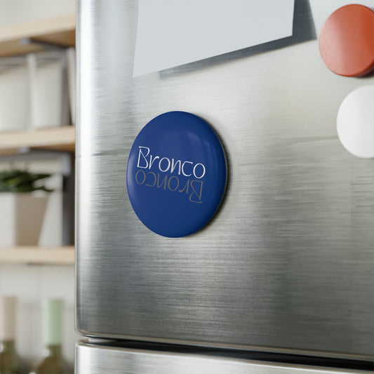 Dual Bronco Font - Button Magnet, Round (1 & 10 pcs)