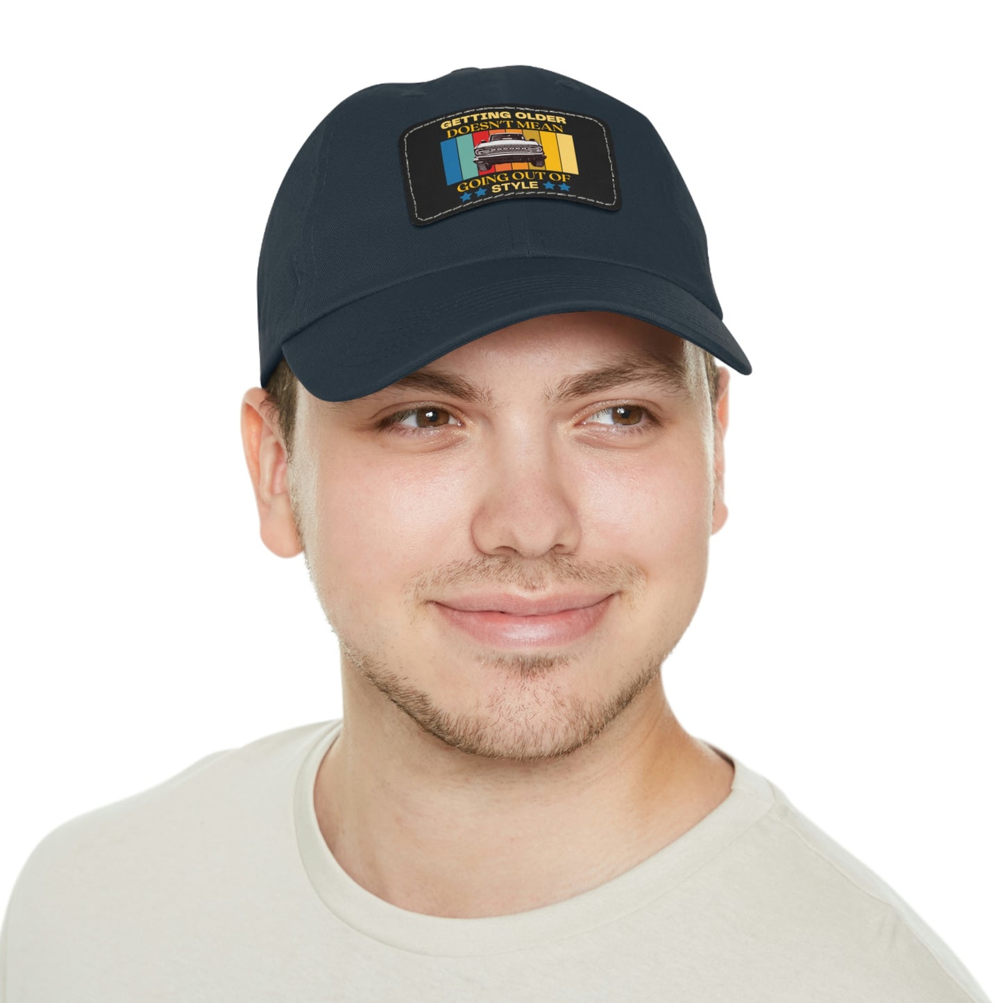 Getting Older Doesn't Mean Going Out Of Style - Bronco - Hat with Leather Patch (Rectangle)