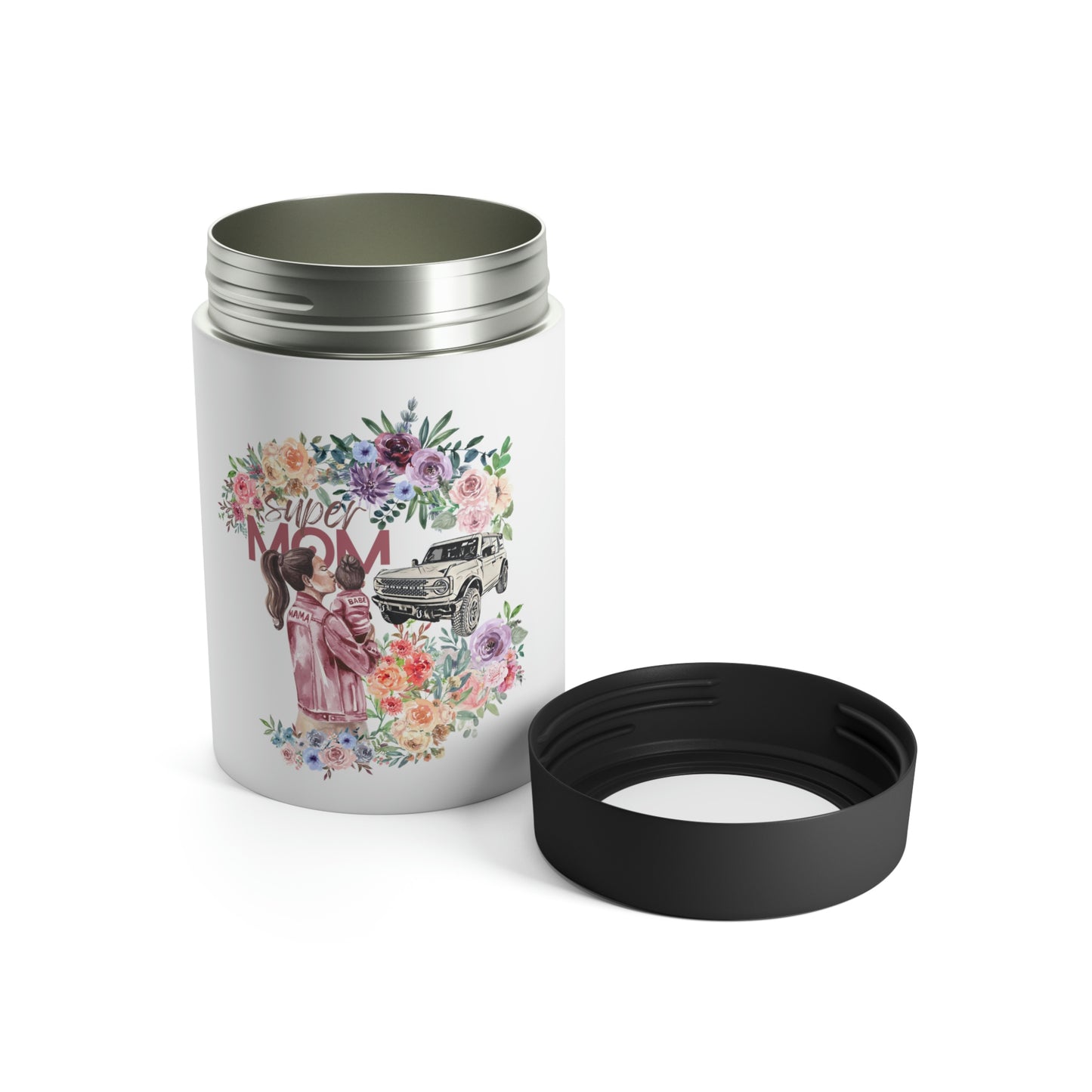 Super MOM - Watercolor - Bronco - Can Holder