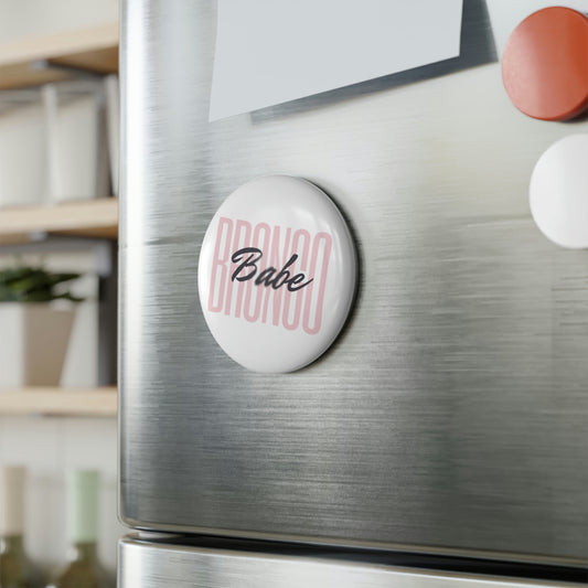 Bronco Babe - Button Magnet, Round (1 & 10 pcs)