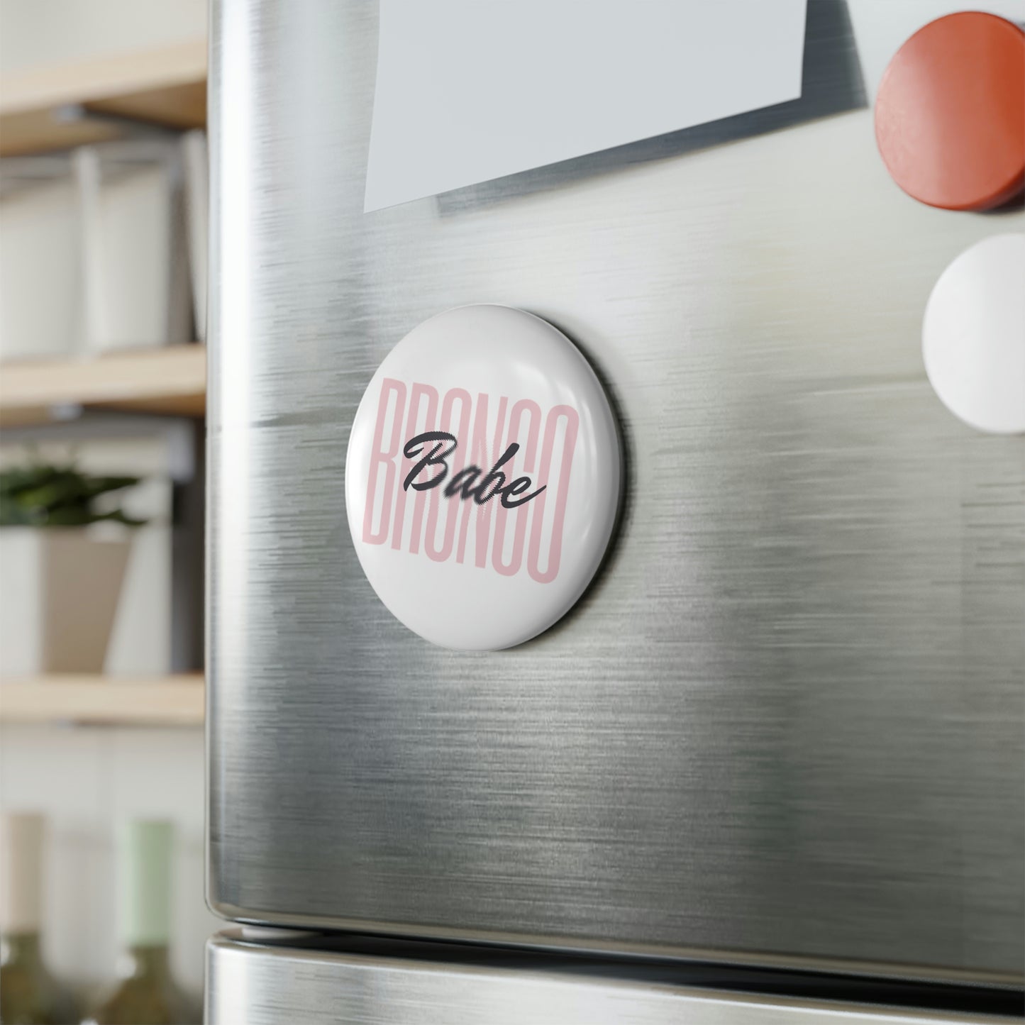 Bronco Babe - Button Magnet, Round (1 & 10 pcs)