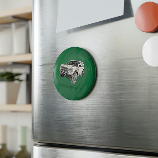 Legends Never Die - Bronco - Button Magnet, Round (1 & 10 pcs)