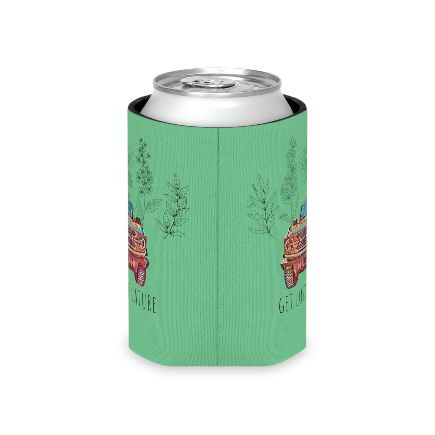 Get Lost In Nature - Bronco - Flowers / Floral - Can Cooler