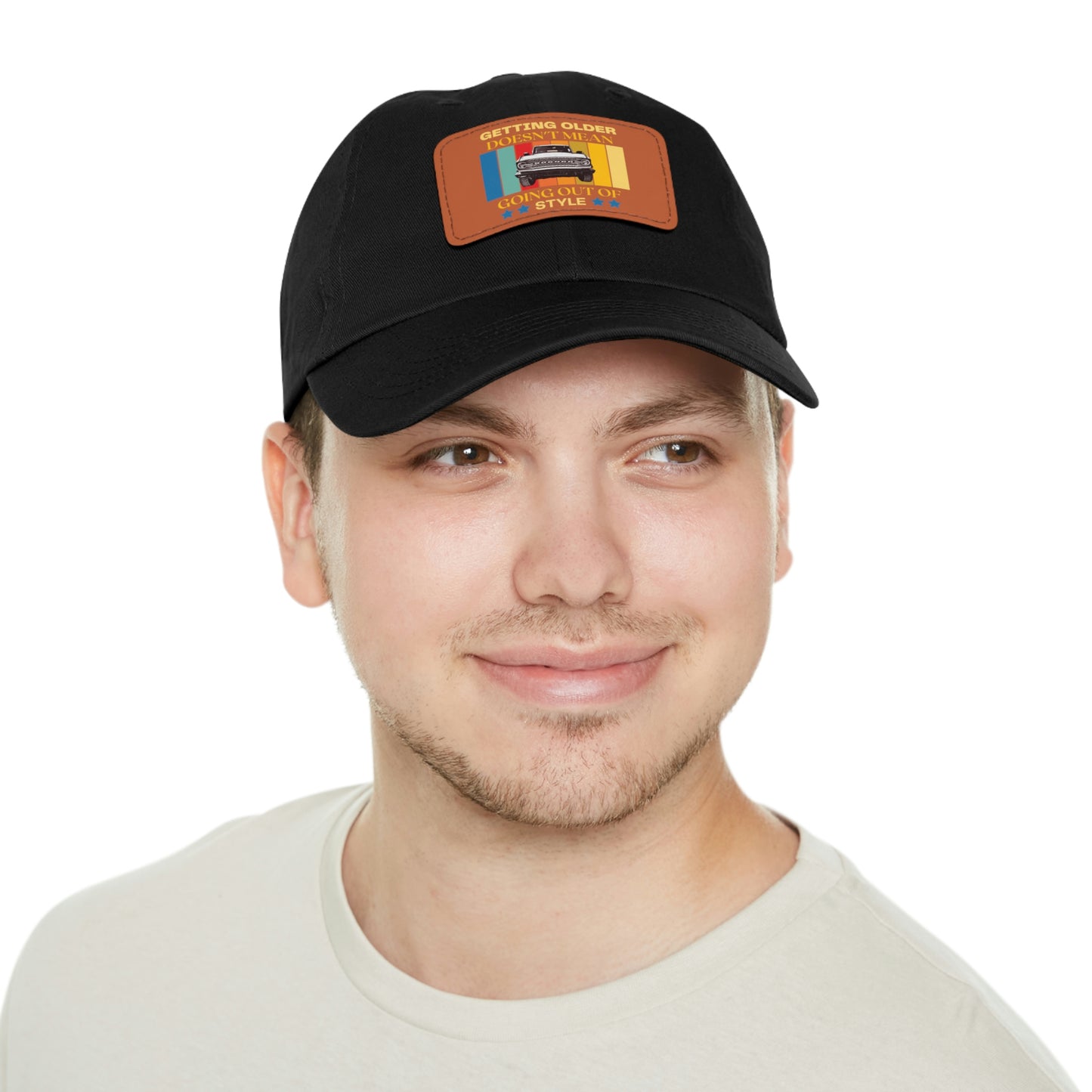 Getting Older Doesn't Mean Going Out Of Style - Bronco - Hat with Leather Patch (Rectangle)