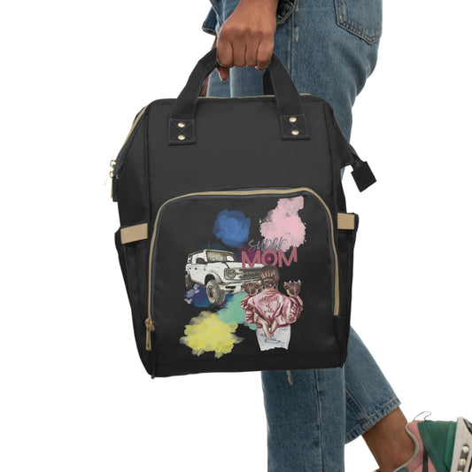 Super MOM - Bronco - Clouds - Multifunctional Diaper Backpack