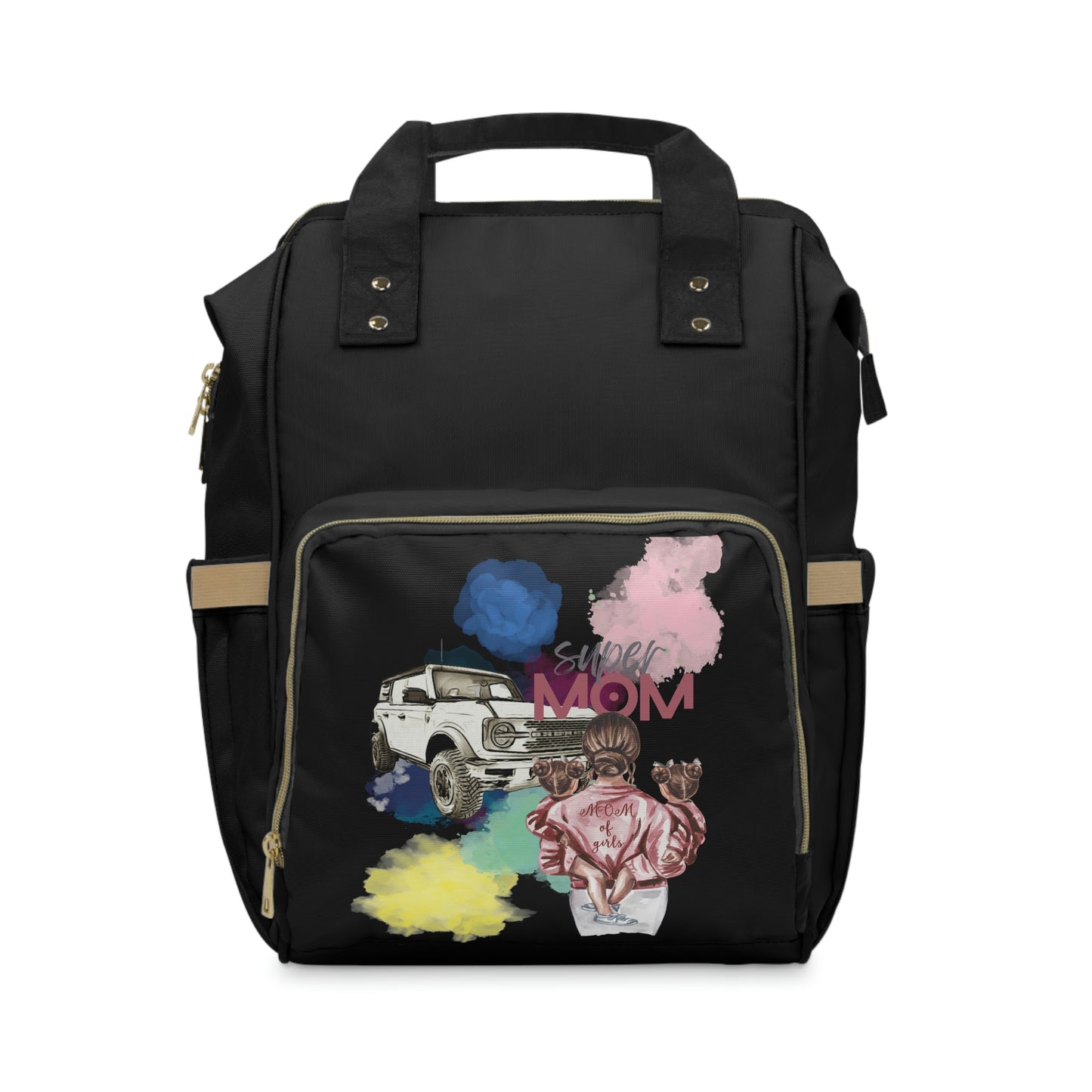 Super MOM - Bronco - Clouds - Multifunctional Diaper Backpack