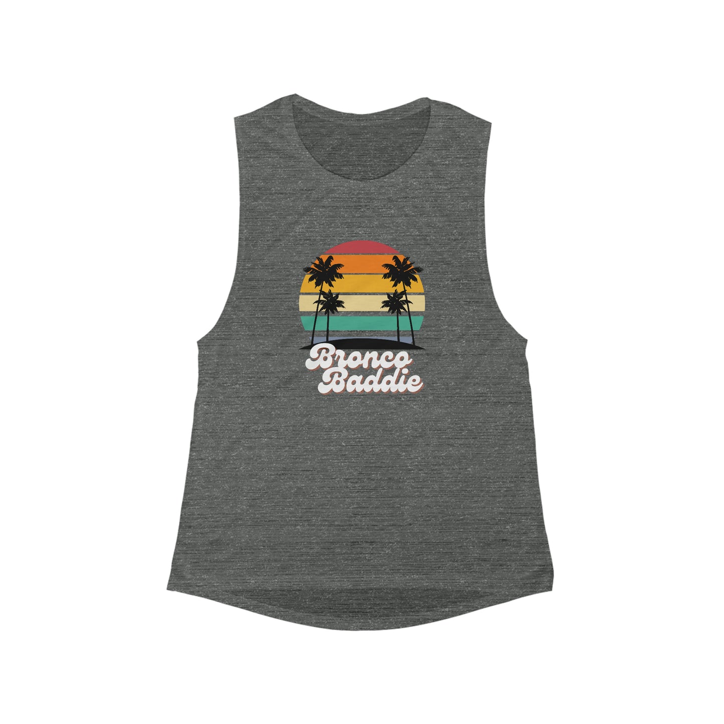Bronco Baddie - Women's Flowy Scoop Muscle Tank