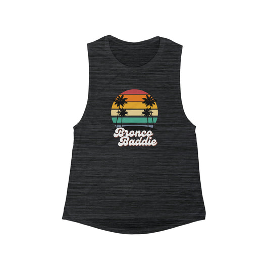 Bronco Baddie - Women's Flowy Scoop Muscle Tank
