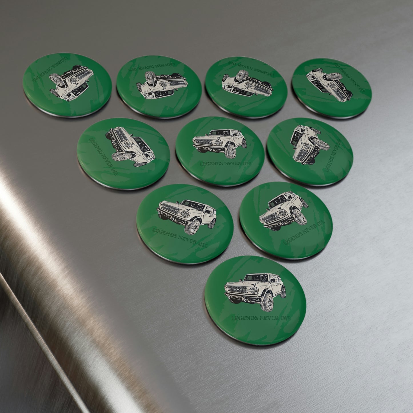 Legends Never Die - Bronco - Button Magnet, Round (1 & 10 pcs)