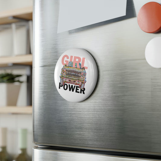 Girl Power - Bronco - Button Magnet, Round (1 & 10 pcs)